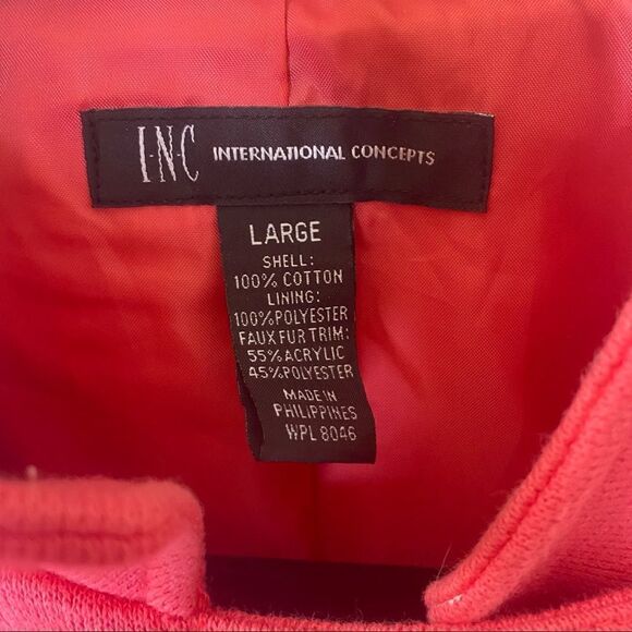 INC Women’s Asymmetrical Zip Coat Sz L - Picture 9 of 9